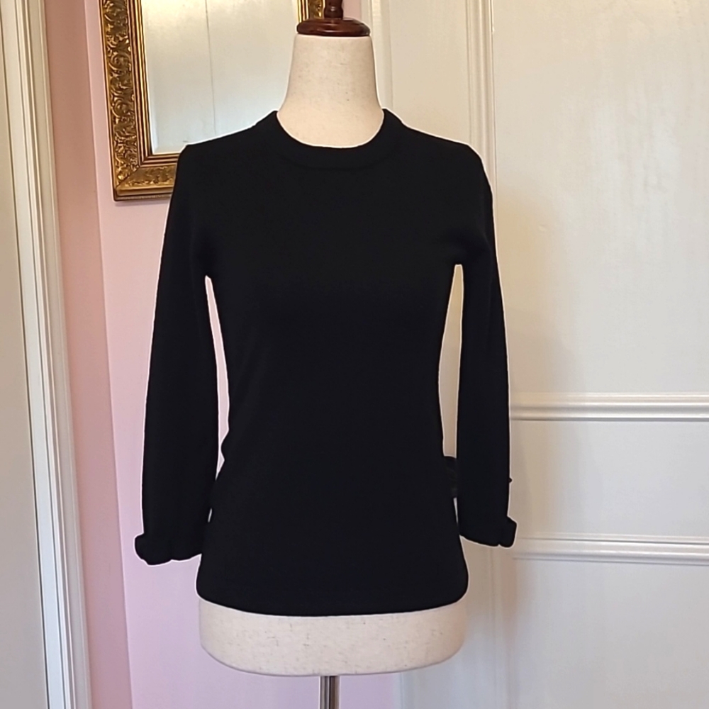 KATE SPADE Arianna knit wool/cashmere black bow sweater